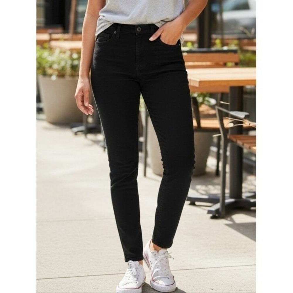 J.Crew Womens 10" High-Rise Skinny Jeans Black Denim Size 28 Stretch